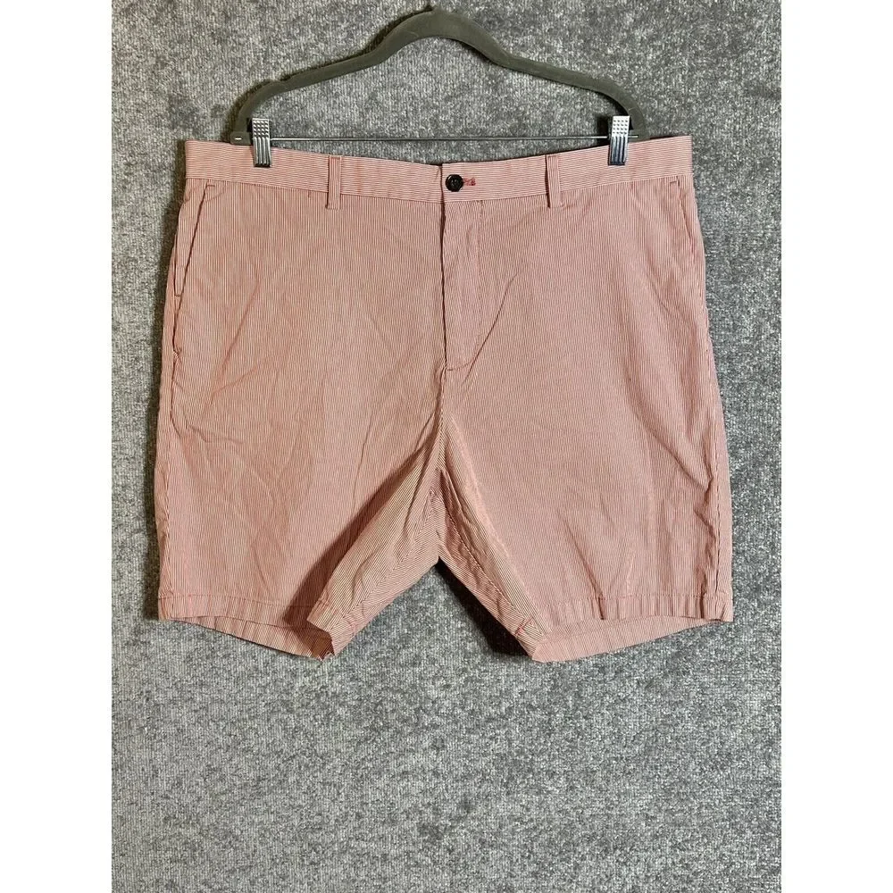 Banana Republic Aiden‎ Chino Shorts Mens Size 40 Pink-Red White Striped Pockets